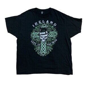 Way To Celebrate Ireland Luck Of The Irish Black Green T-Shirt 3 XL